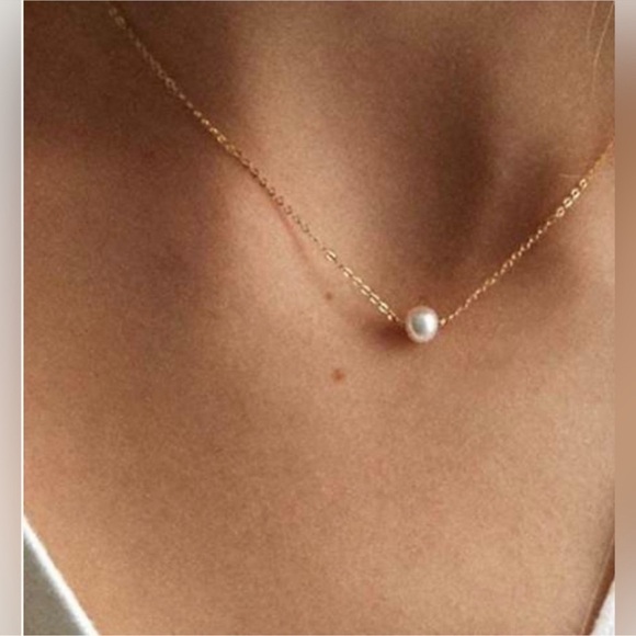 RAMLA Jewelry - RAMLA Pearl Choker Necklace - Large Freshwater Pearl - 14K Gold PVD Plated